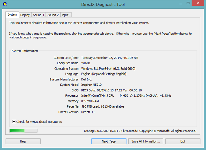 Как узнать какой directx установлен на компьютере